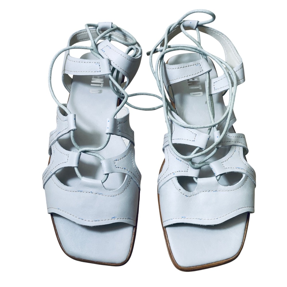 Silent D Satelli Stone Leather Lace Up Gladiator Sandals Square Toe Women 40 9.5